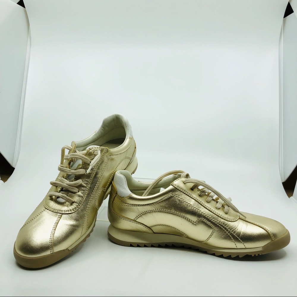 Salvatore Ferragamo gold color sneakers